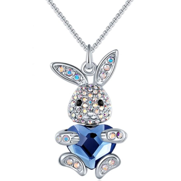 Lantisor si Pandantiv “Shiny Bunny” cu Swarovski® Crystals + cutie LED