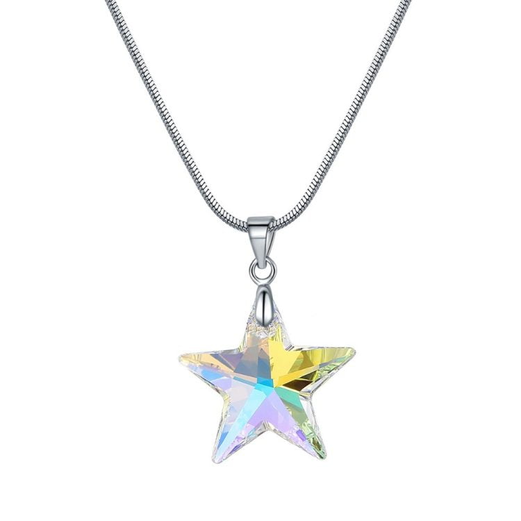 Lantisor si Pandantiv "STAR" cu Swarovski® Crystals + Cutie LED