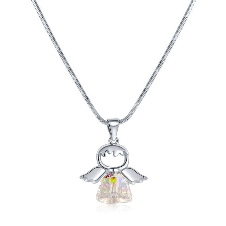 Lantisor si Pandantiv Argint 925 "PURE ANGEL" cu Swarovski® Crystals + Cutie LED