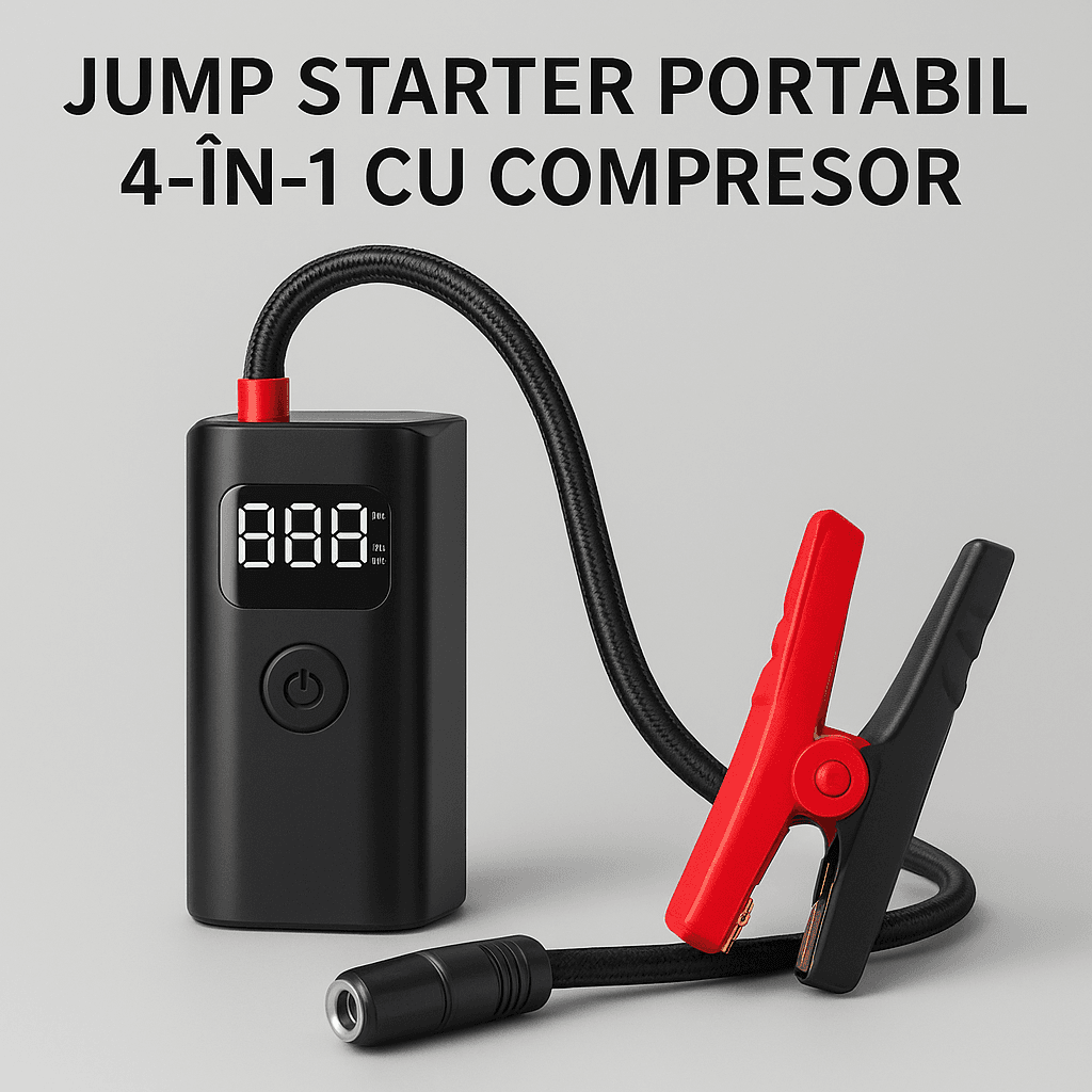 Compresor , jump starter, portabil auto pentru umflarea rapidă a anvelopelor